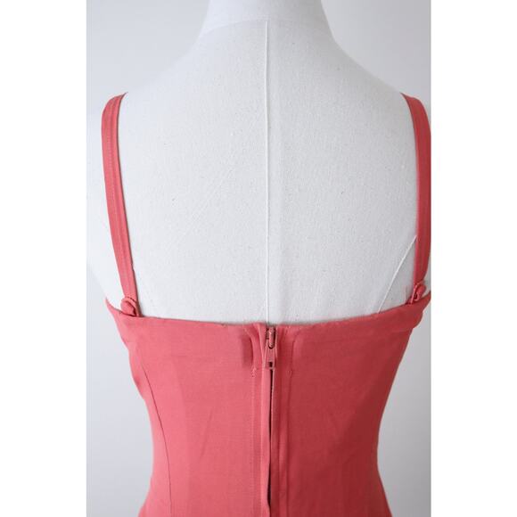 Vintage 1950s Size XS Sweetheart Draped Sheath One Piece Bathing Suit Coral Pink - Picture 7 of 10